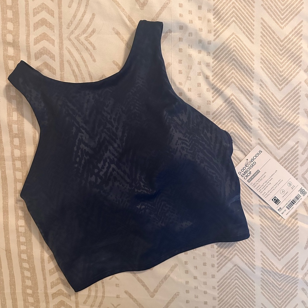 Athleta D-DD Conscious Embossed Crop, XS, Blue - Picture 4 of 13